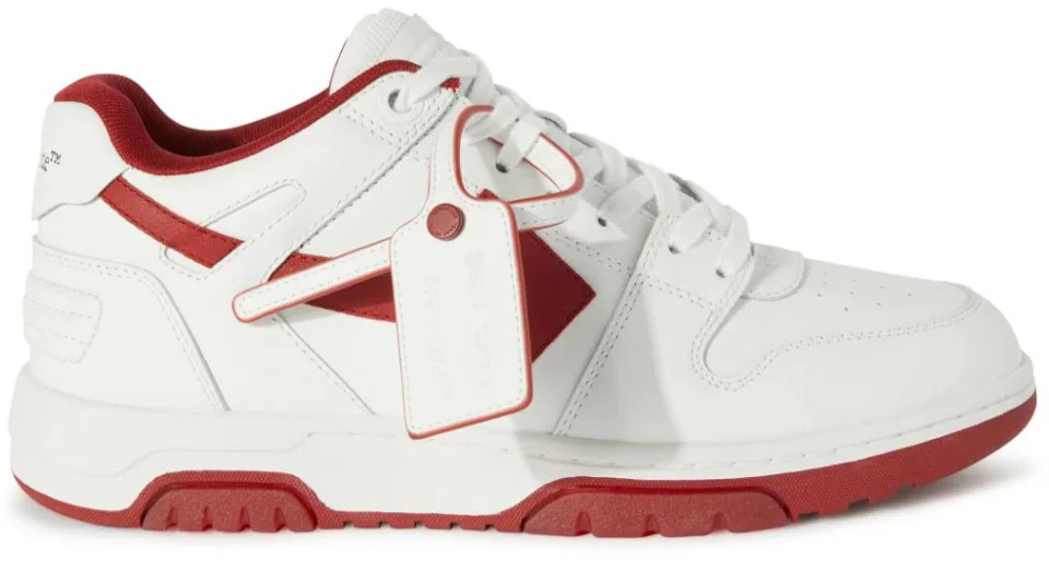 OFF-WHITE Out Of Office OOO Low Tops White Red White Tag Hombre ...