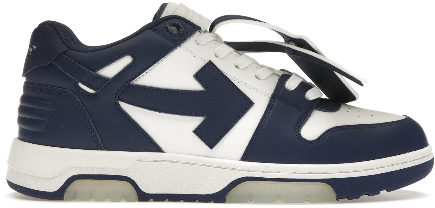 Off-White Out of Office OOO Low Tops White Navy Blue Suede