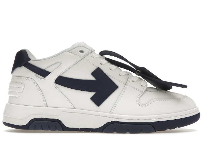 OFF-WHITE Out Of Office OOO Low Tops White White Navy Blue Men's