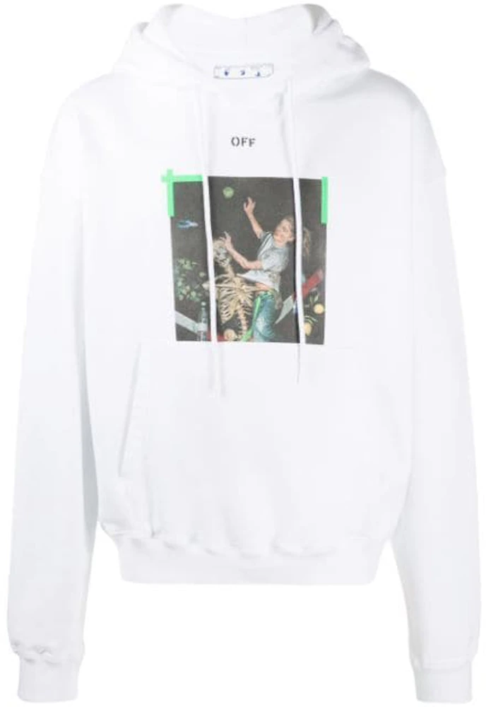 OFF-WHITE Oversize Fit Pascal Arrow Hoodie White/Green Men's - FW20 - US