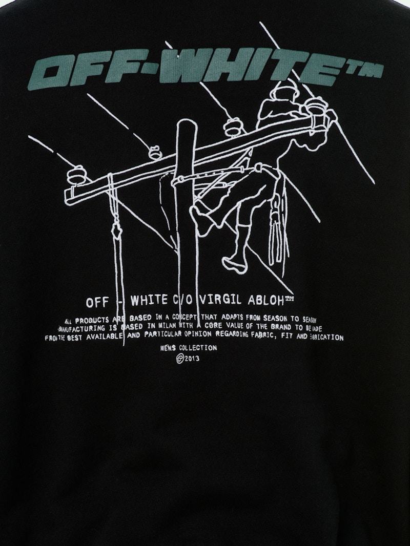 off white trellis worker hoodie