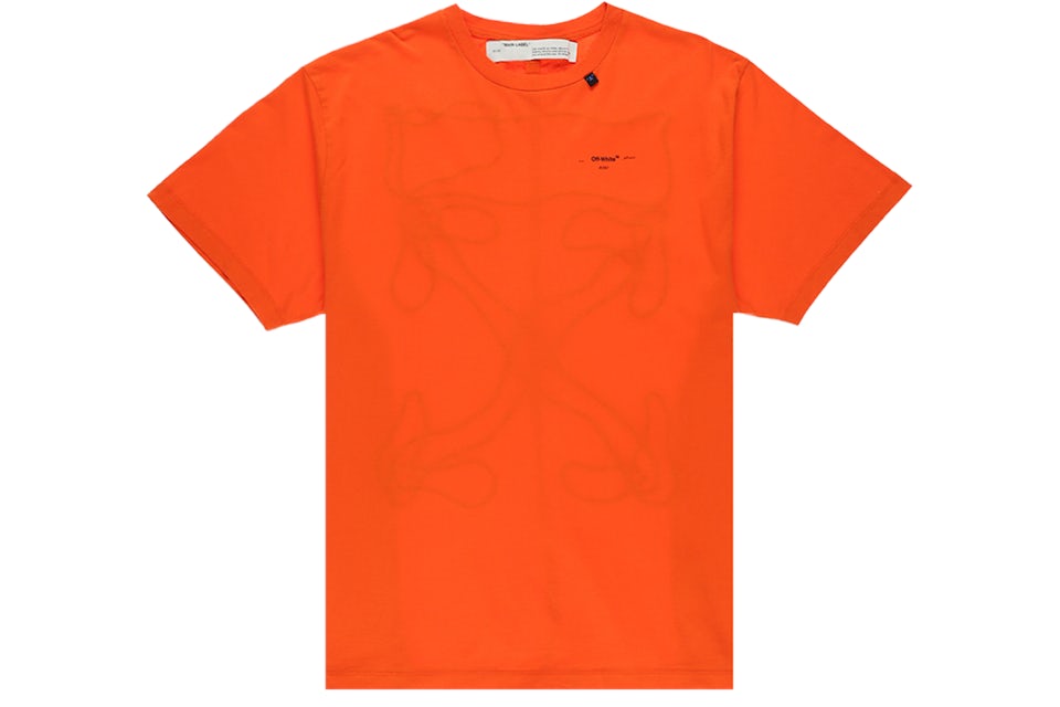 OFF WHITE Oversized Abstract Arrows Embroidered T Shirt Orange
