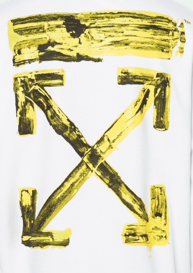 OFFWHITE Oversized Acrylic Arrows Hoodie White/Yellow Men's FW19 US