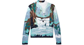 OFF-WHITE Oversized Emrboidered Waterfall Sweater Blue/Multicolor