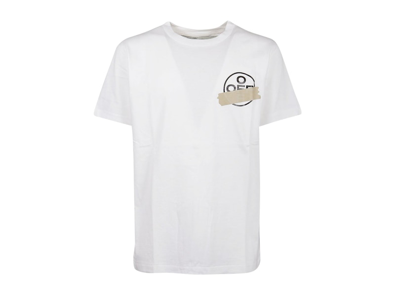 OFF-WHITE Slim Fit Airport Tape Print T-Shirt White Men's - US