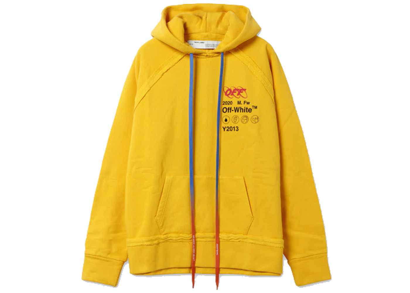 Yellow white black hoodie Clearance