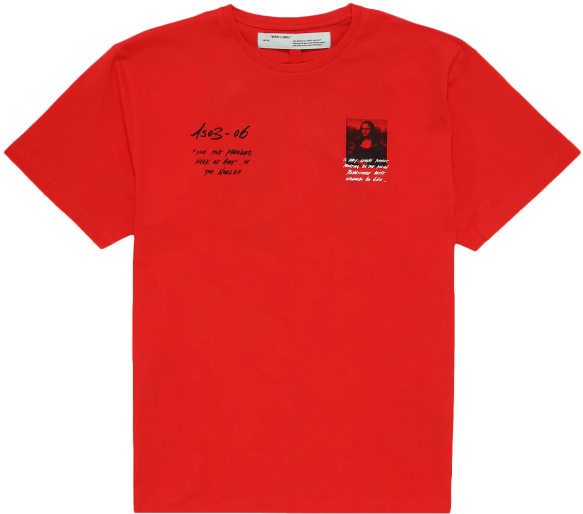 Oversized Monalisa Graphic Print T-Shirt Red SS19 Men's - US