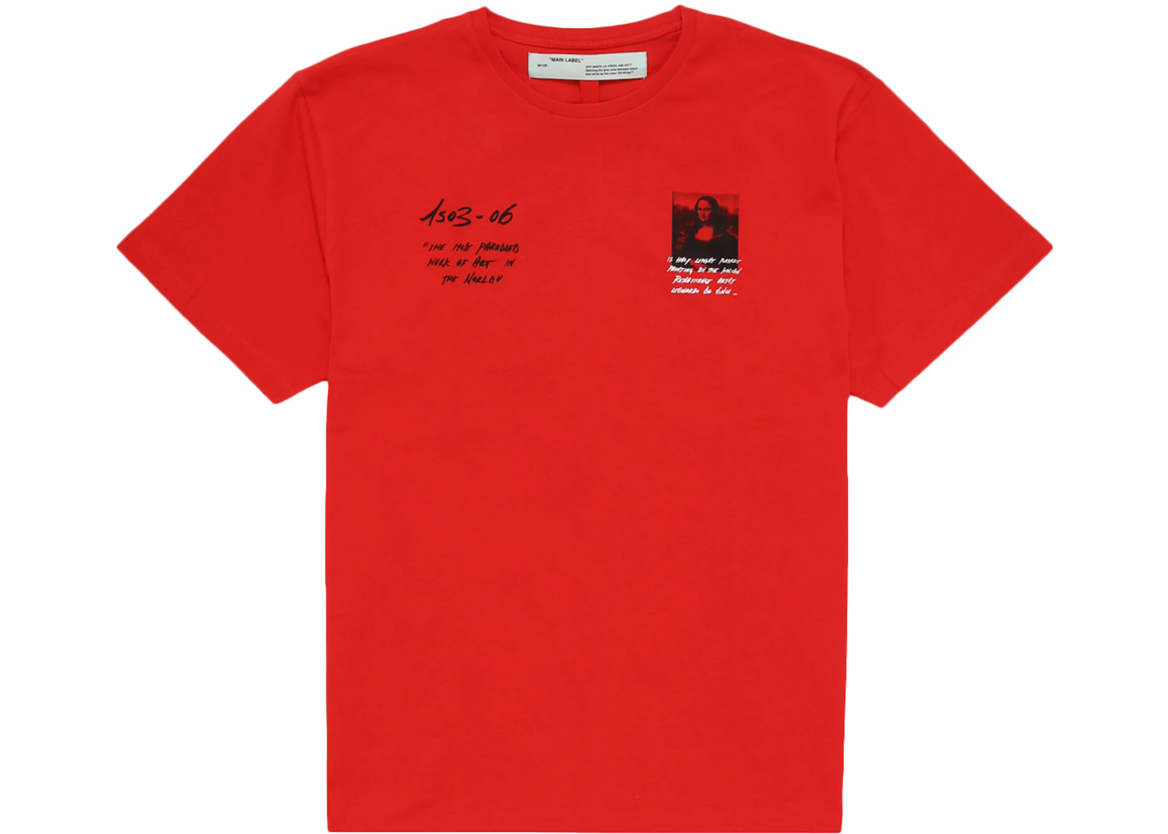 OFF-WHITE Oversized Monalisa Graphic Print T-Shirt Red - SS19 -