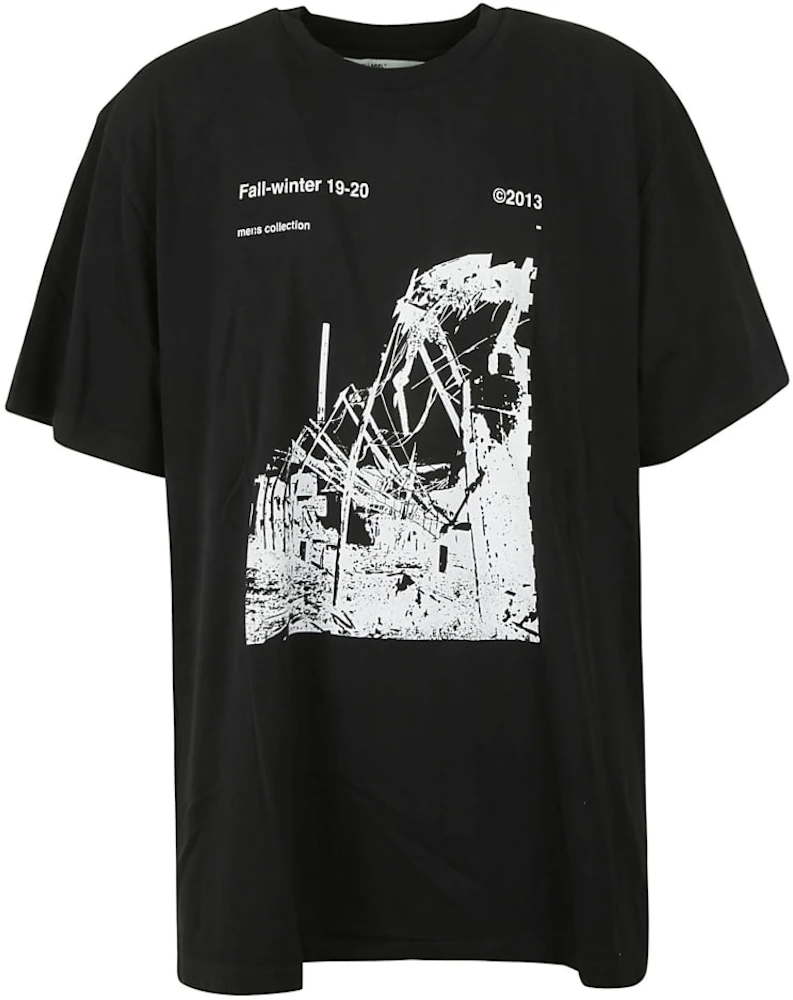 OFF-WHITE Oversized Ruined Factory T-Shirt Black/White Men's - FW19 - US