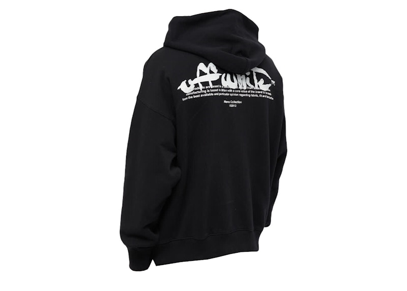 OFFWHITE Paint Script Arrows Skate Hoodie Black/White Men's FW22 US