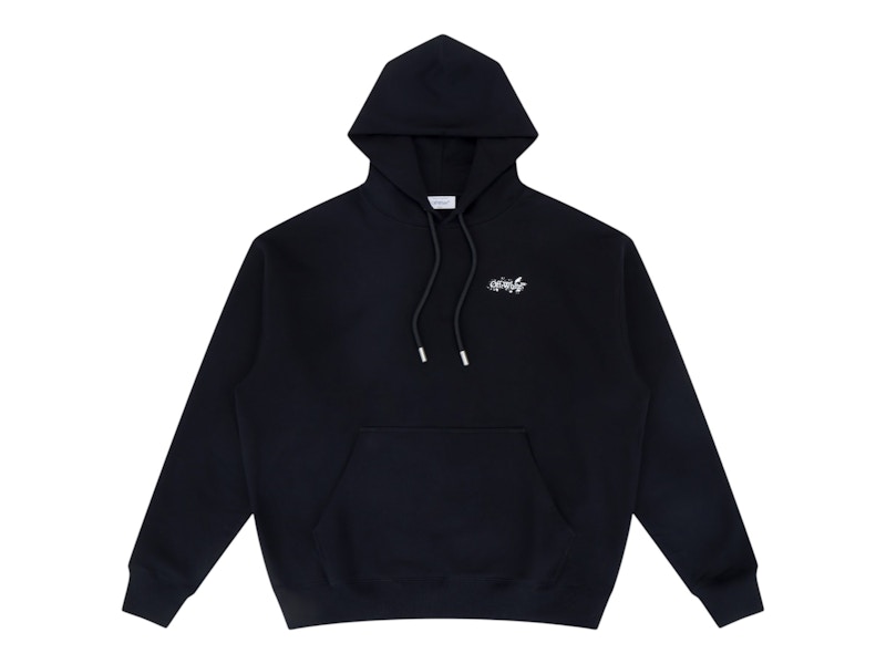 OFF-WHITE Paint Splatter Arrow Diag French Terry Hoodie Black