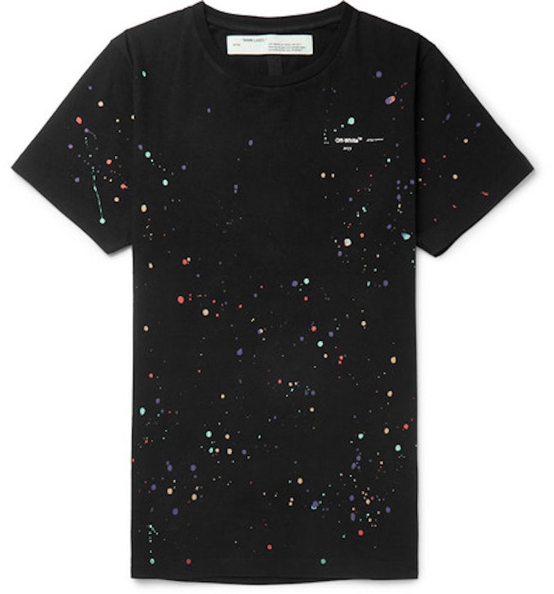 OFF-WHITE Paint Splattered T-Shirt Black/Multicolor Men's SS19 US