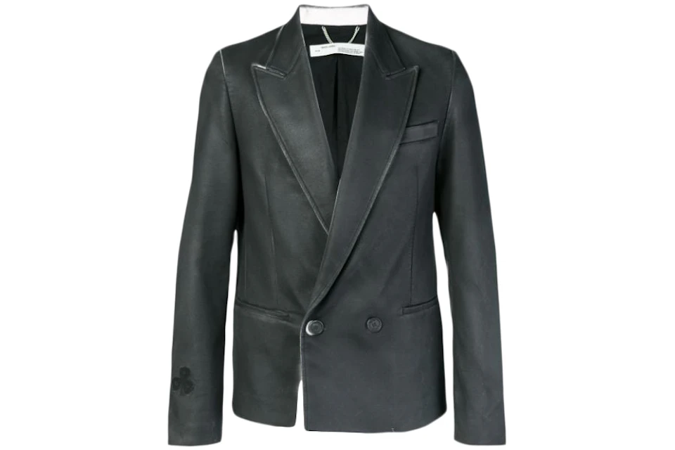 OFF-WHITE Painted Double Breasted Blazer Black - SS19 Men's - US