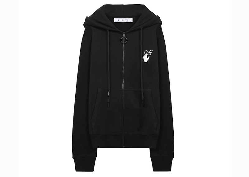 Pre-owned Off-white Men's Offwhite Pascal Arrows Zip Up Sweatshirt In Black