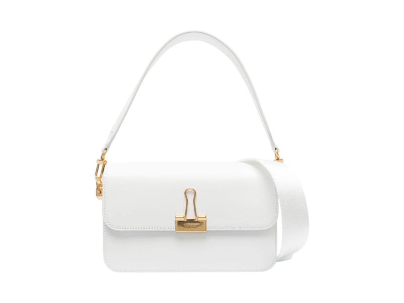 【送料&関税込】Off-White Plain Binder Shoulder Bag OFF-WHITE Plain Binder M Shoulder Bag White in Leather - GB