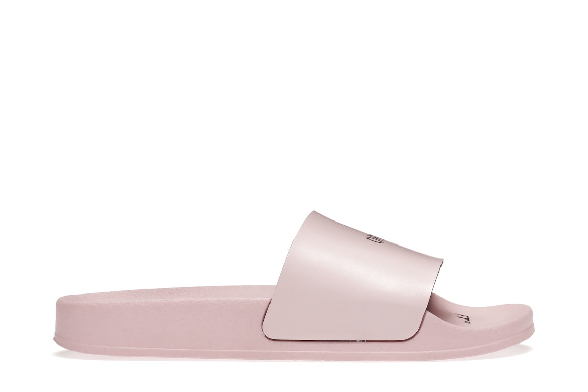 Pre-owned Off-white Pool Slides Pink (women's) In Pink/black