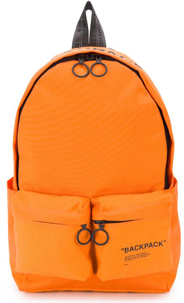 Off-White Black slogan-print zip-fastening Backpack