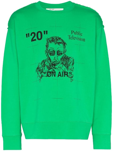 OFF-WHITE Public Television Sweatshirt Green/Black Men's - FW19 - US
