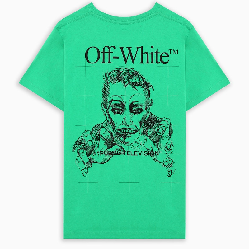 white and green t shirt