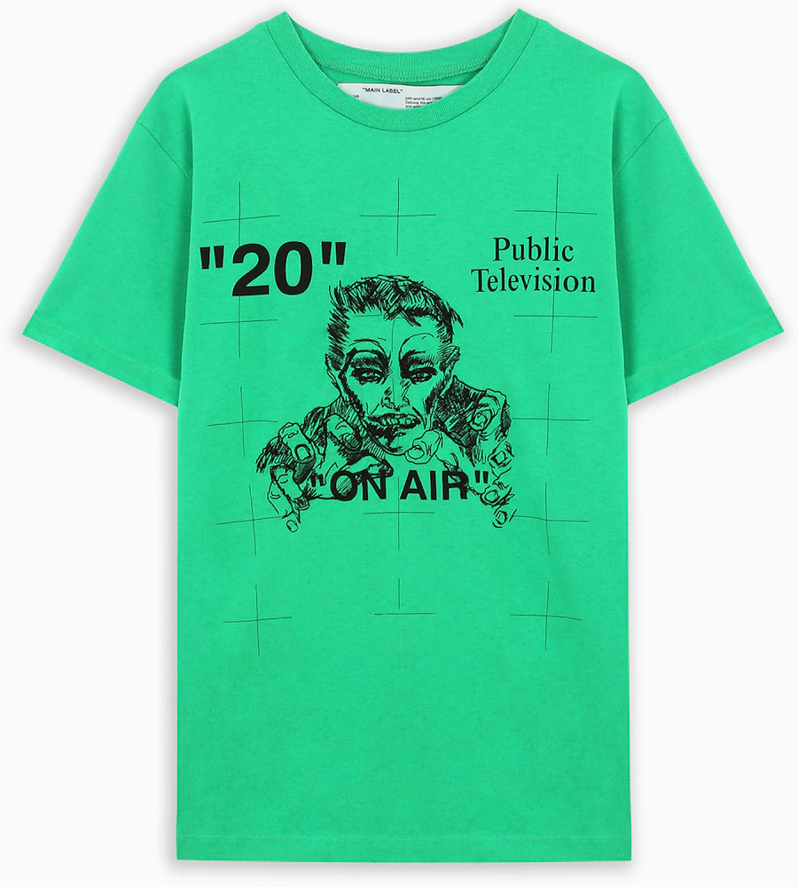 OFF-WHITE Public Television T-Shirt Green/Black Men's - FW19 - US