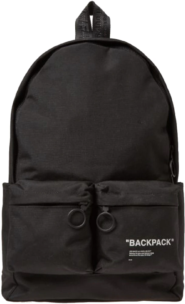 OFF-WHITE Quote Backpack Black in Canvas with Black-tone - US