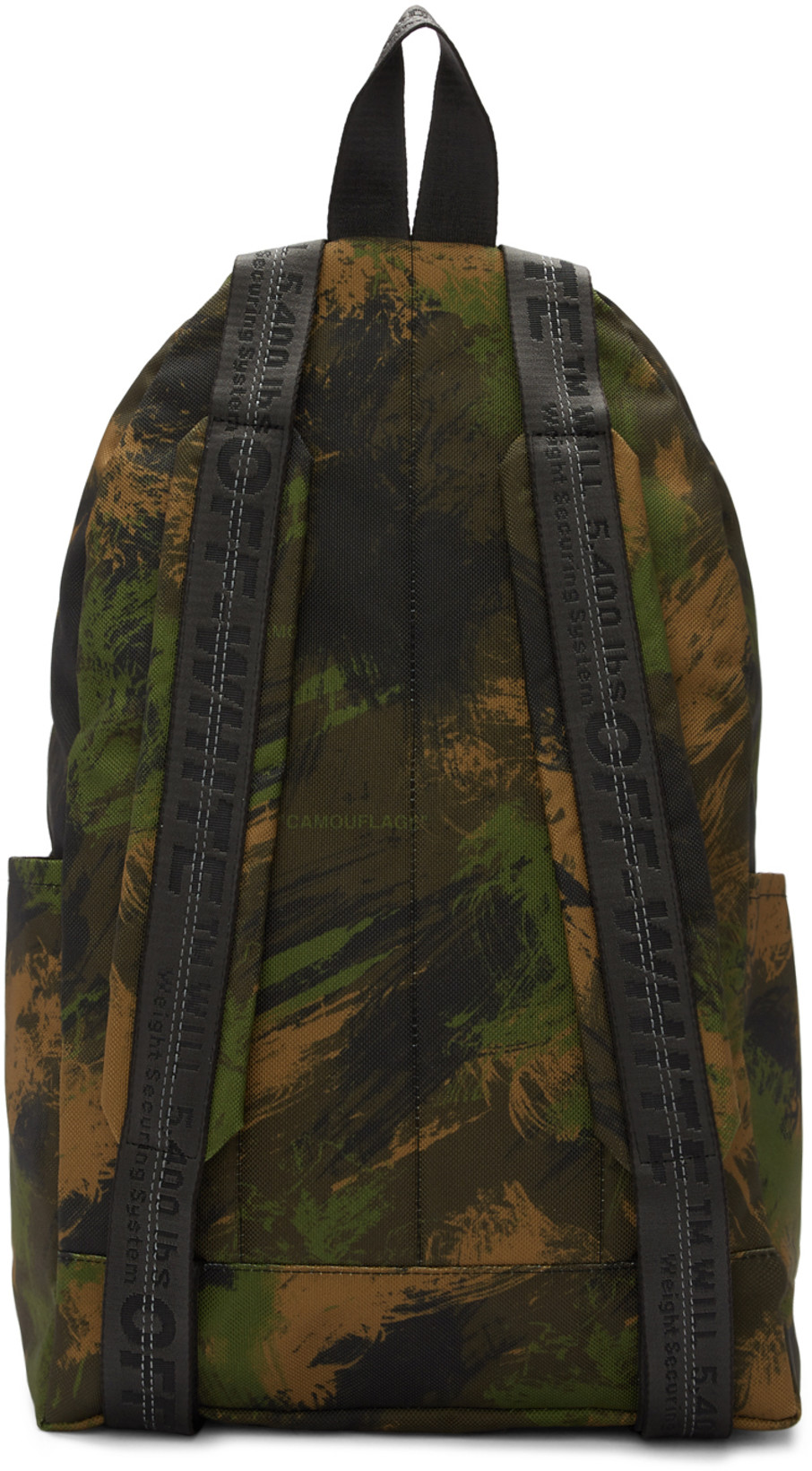 OFF-WHITE Quote Backpack Camo in Canvas with Gunmetal - US
