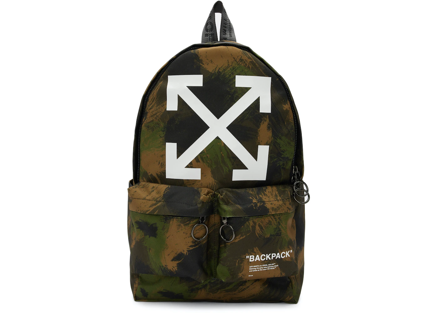 heltinde Skal margen OFF-WHITE Quote Backpack Camo in Canvas with Gunmetal - US