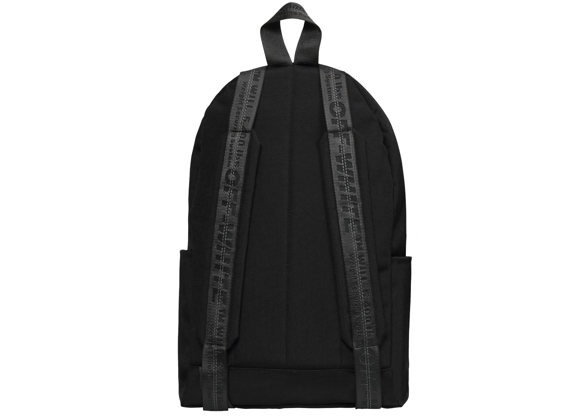 OFF-WHITE Quote Backpack Silver-tone Black/White