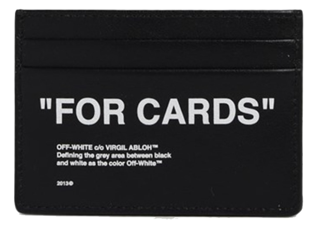 Pre-owned Off-white Quote "for Cards" Card Holder (2 Slot) Black