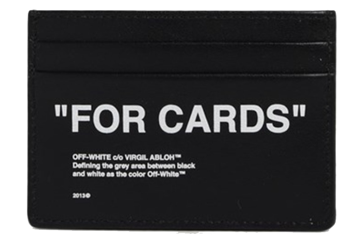Pre-owned Off-white Quote "for Cards" Card Holder (2 Slot) Black