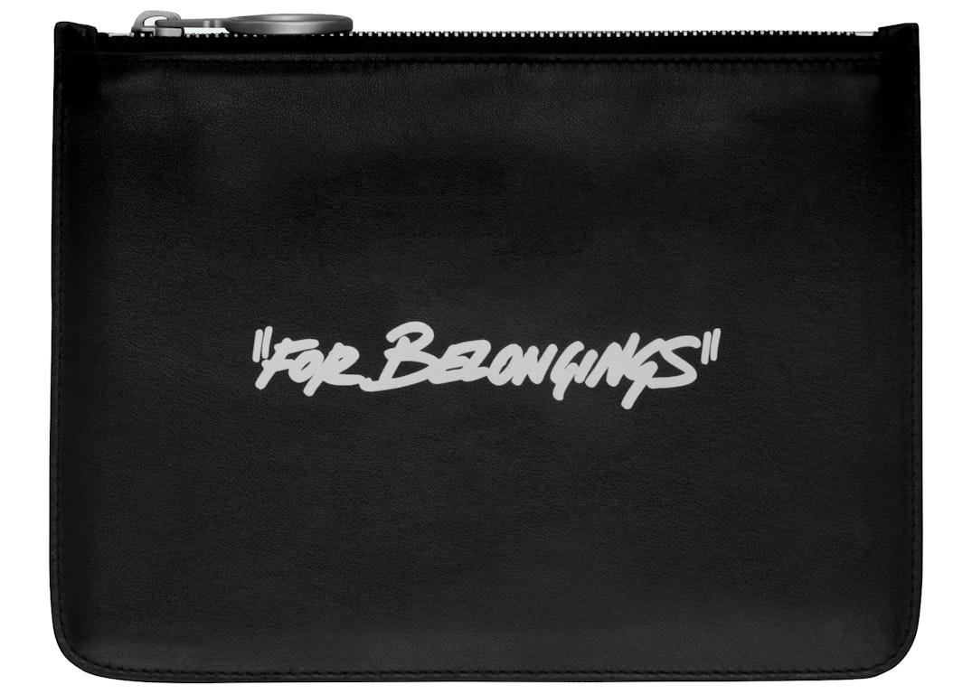 Pre-owned Off-white Quote "for Belongings" Bold Pouch Black