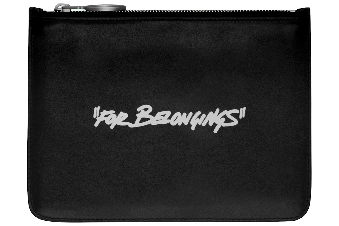 Pre-owned Off-white Quote "for Belongings" Bold Pouch Black