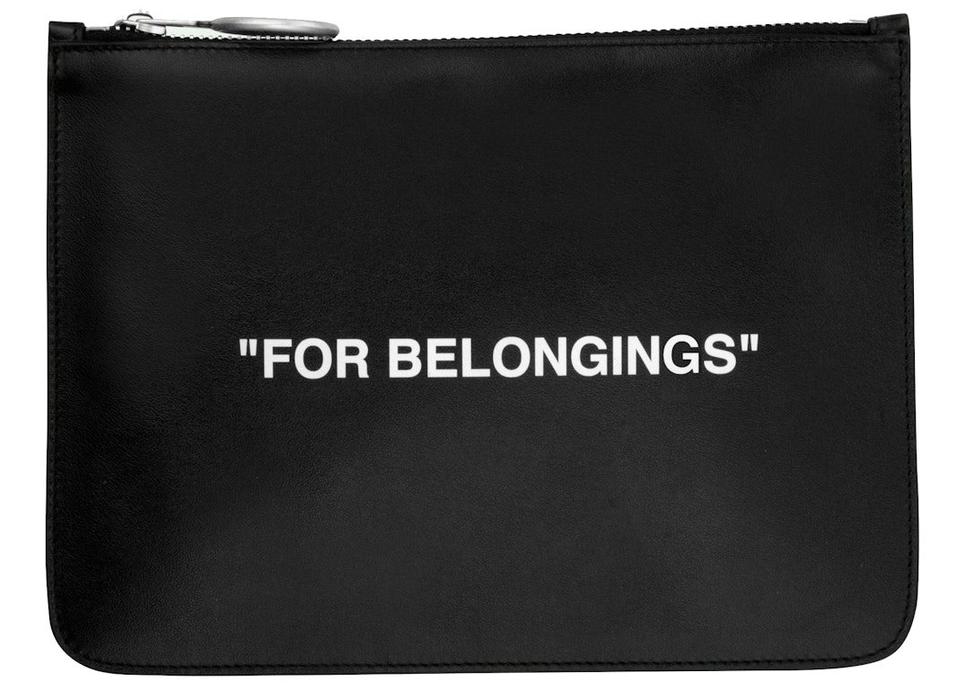 Pre-owned Off-white Quote "for Belongings" Pouch Black