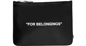 OFF-WHITE Quote "FOR BELONGINGS" Pouch Black