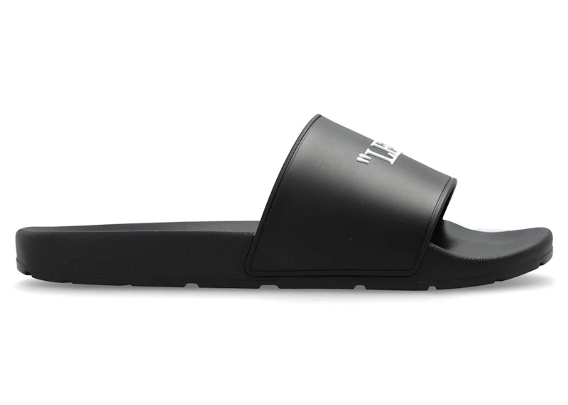 OFF-WHITE Quote Rubber Slides Schwarz