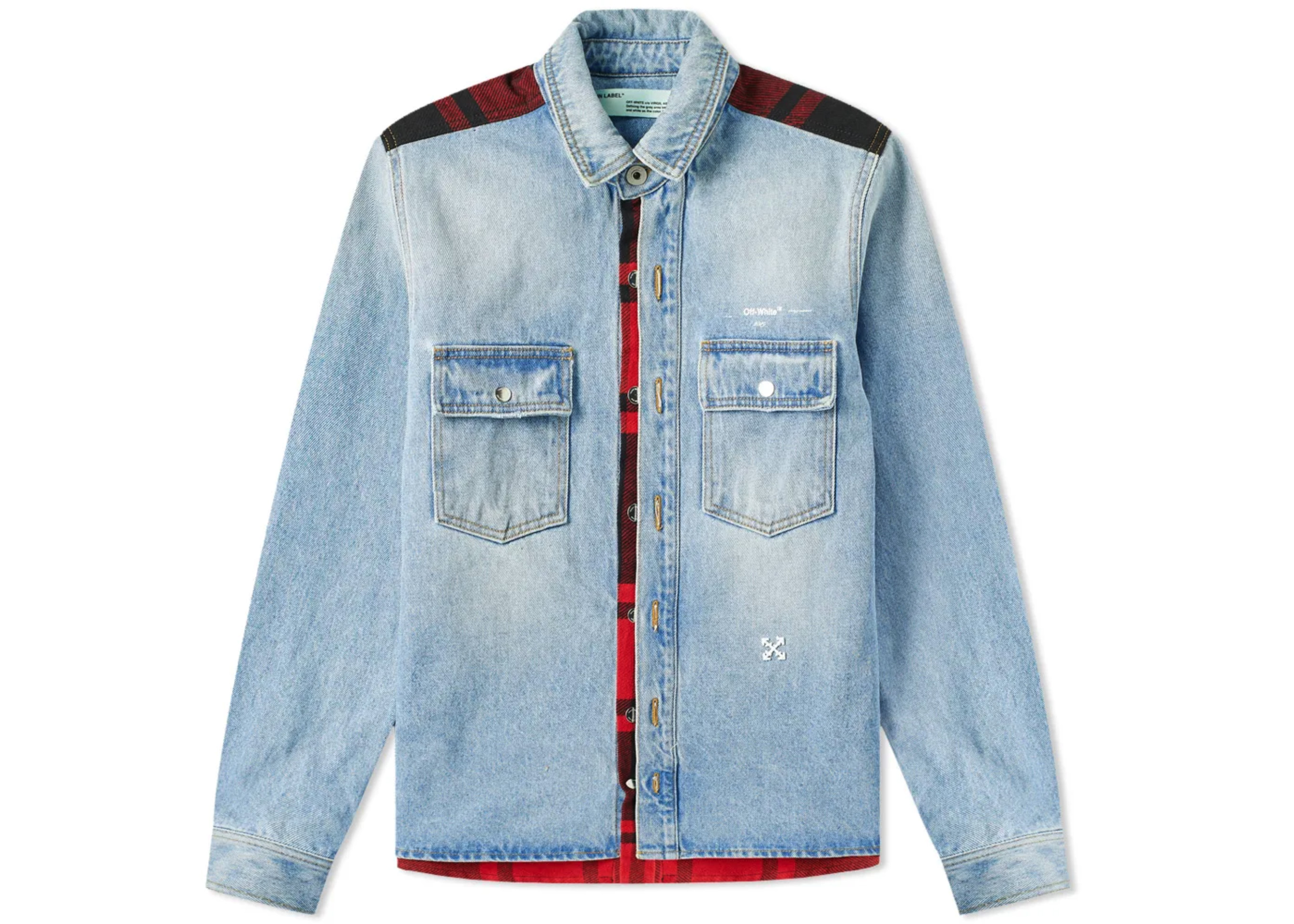 Helvetica Diag Denim Shirt in blue | Off-White™ Official IN