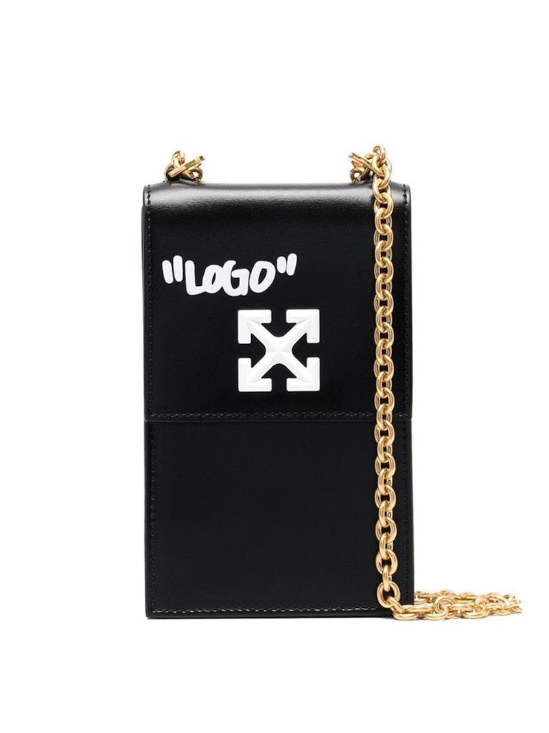 Pre-owned Off-white Women's Off Off Rectangular "logo" Pouch Arrowsin Black/white