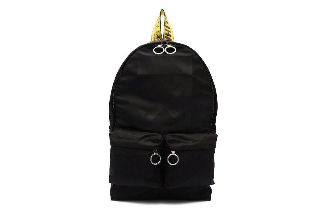 Pre-owned Off-white Rubber Arrows Backpack Black/yellow