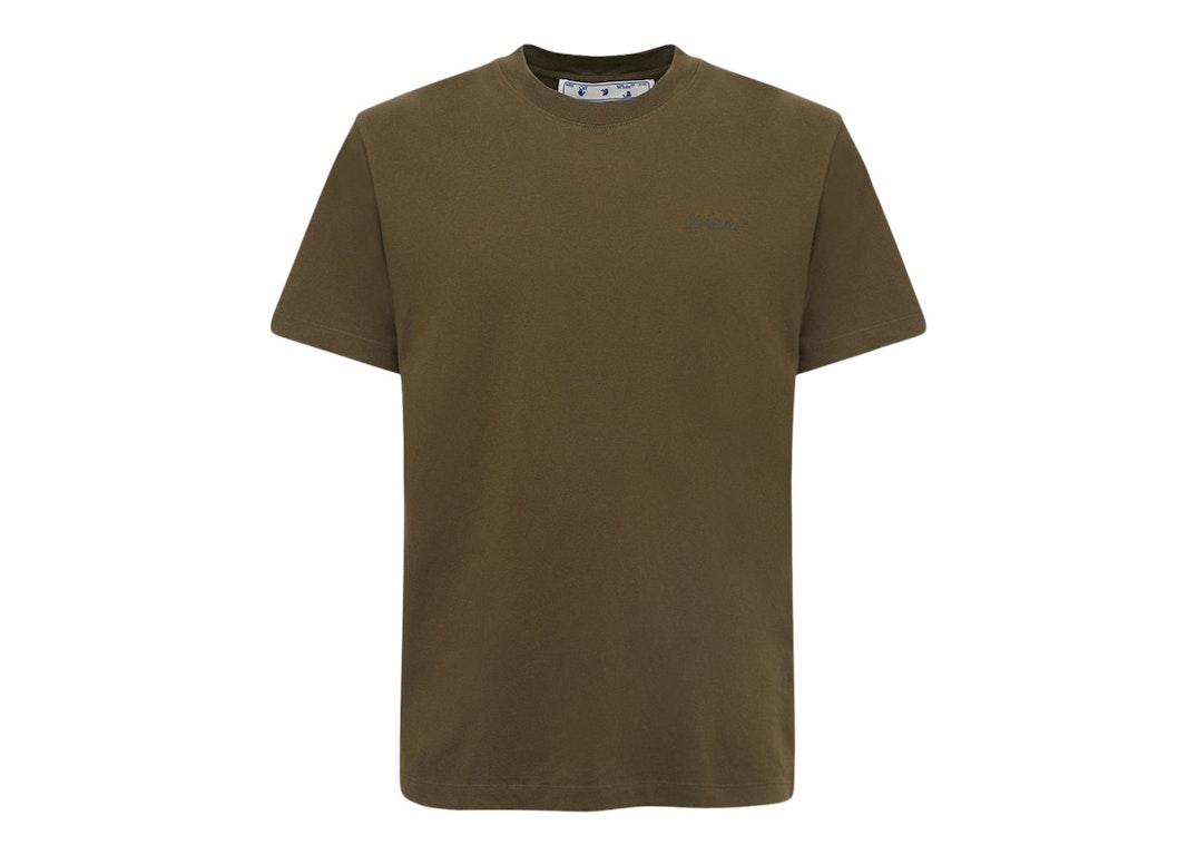 Pre-owned Off-white Rubber Diagonals Slim Fit T-shirt Army Green