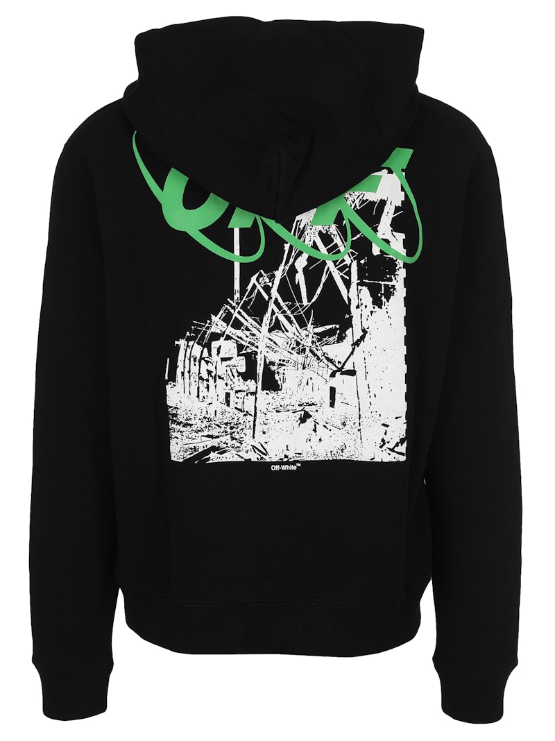 OFF WHITE Ruined Factory Hoodie Black White Green Men s FW19 US