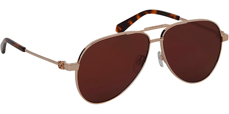 Pre-owned Off-white Offwhite Ruston L Sunglasses/ (oeri122s24met0017664fr) (oeri122s24met0017664 In Gold/brown/brown (oe In Multi