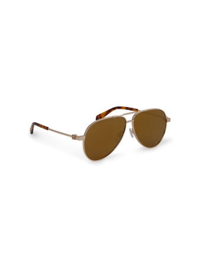 Pre-owned Off-white Offwhite Ruston L Sunglasses/ (oeri122s24met0017676fr) (oeri122s24met0017676 In Gold/brown/brown (oe