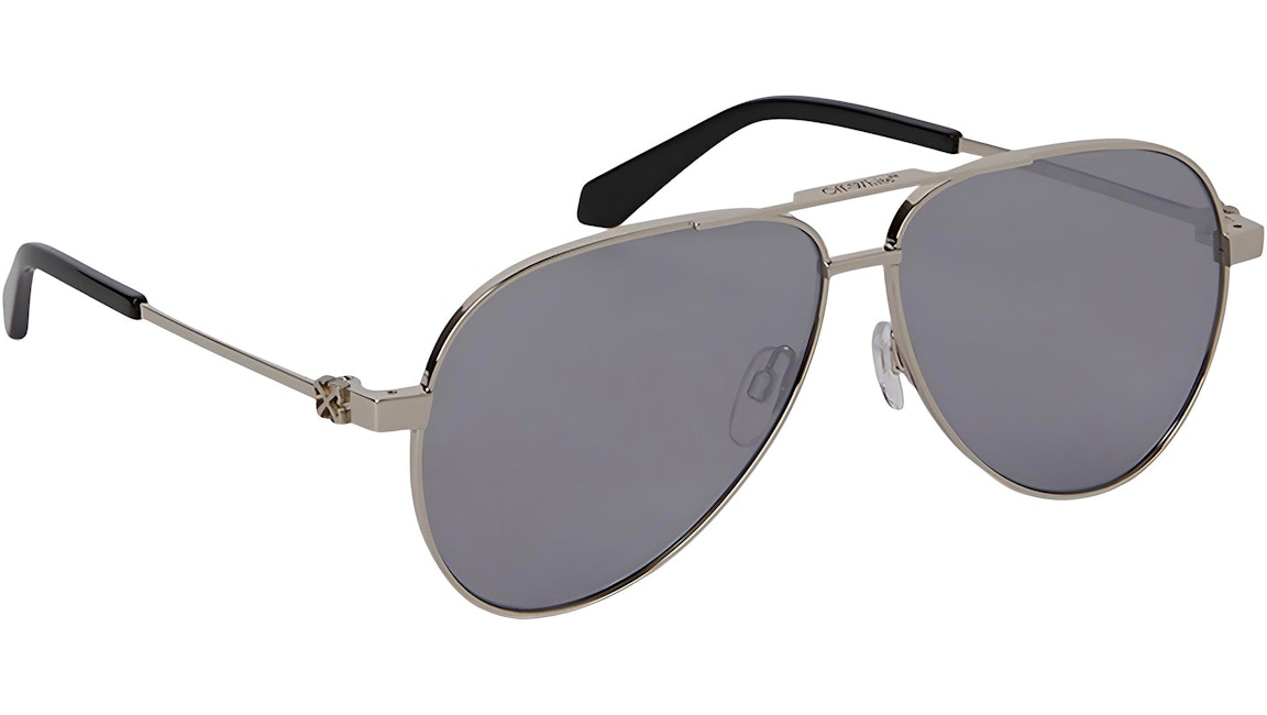 Pre-owned Off-white Ruston L Sunglasses Silver (oeri122s24met0017272)