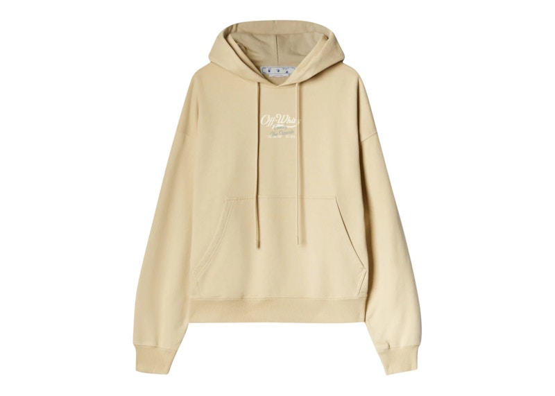 OFFWHITE Script Logo Opp Over Skate Hoodie Beige Men's SS23 US