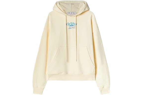 OFF-WHITE Script Logo Opp Over Skate Hoodie Ivory/Light Blue Herren ...