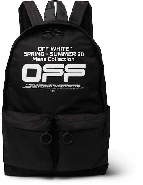 OFF-WHITE Shell Logo Backpack Black Canvas with Black-tone