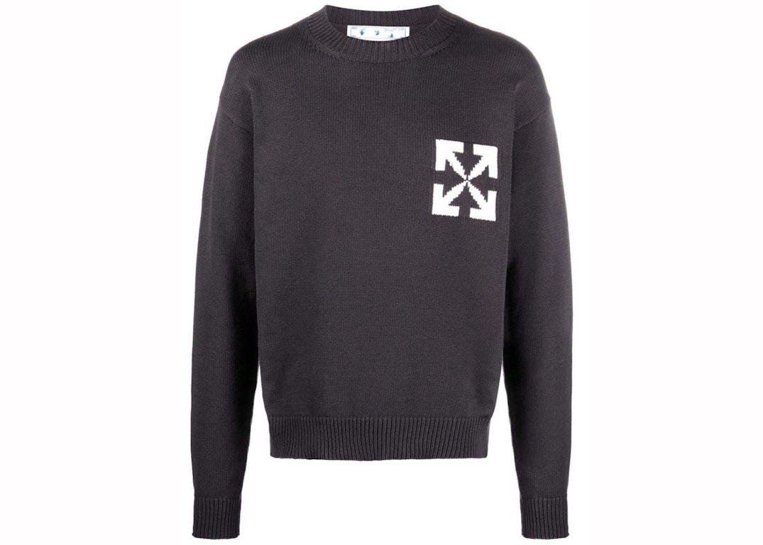 Pre-owned Off-white Single Arrow Knit Crewneck Sweatshirt Black