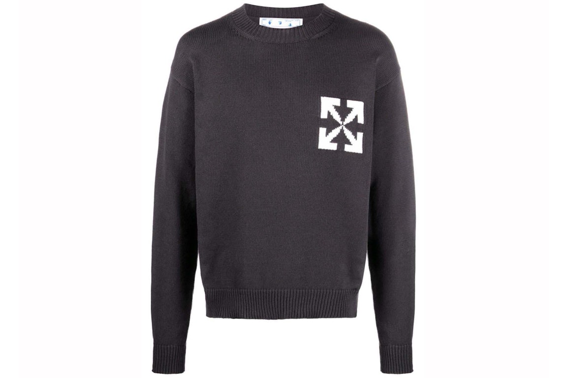 Pre-owned Off-white Single Arrow Knit Crewneck Sweatshirt Black