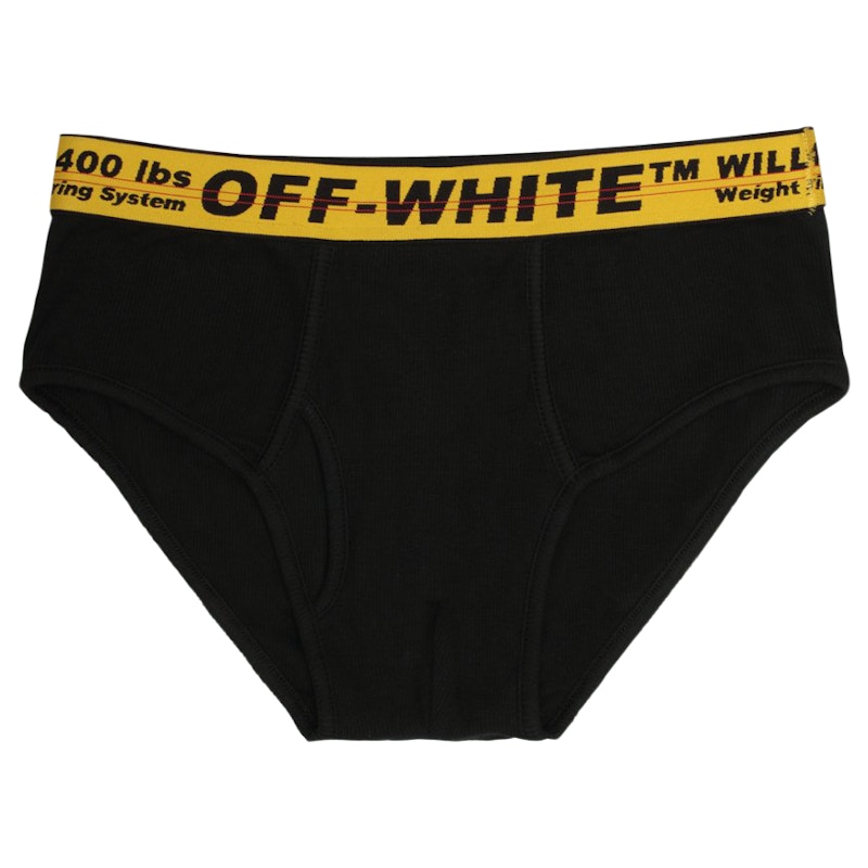 OFF WHITE Single Pack Slip Underwear Black Yellow Black Men s US