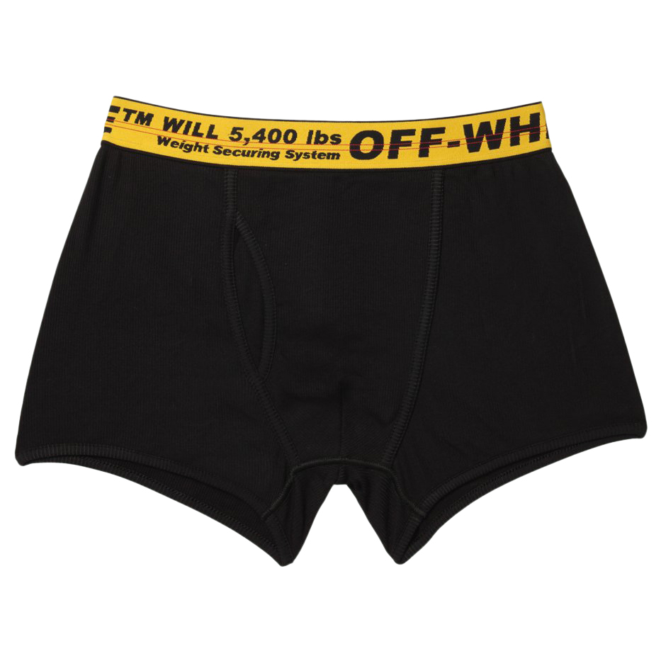 OFF-WHITE Single Pack Stretch Cotton Boxer Briefs Black/Yellow